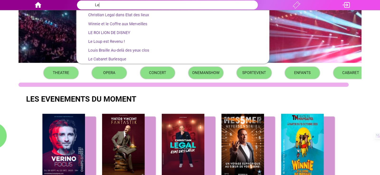 Events Billetterie